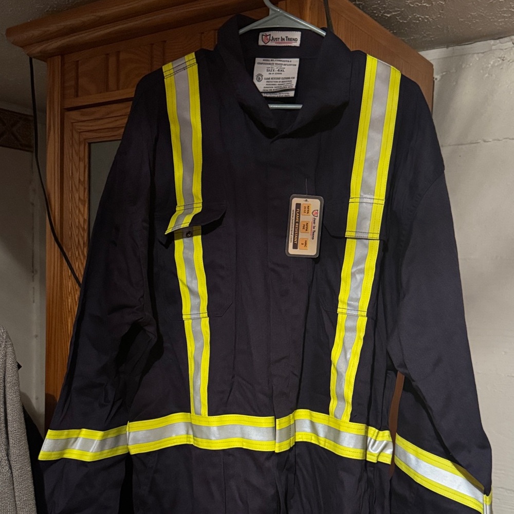 Dark Blue Reflective Work Coverall flame resistant